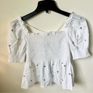 NWOT | Hill House Jewel Jammie Top | White | Size XS